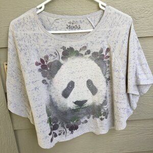MUDD Panda Graphic Crop Top TShirt